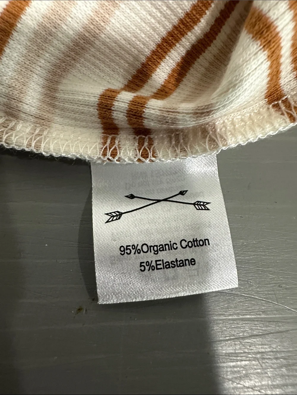NWT Rylee + Cru Organic Cotton Ribbed Romper 12-18M Cinnamon Oat Stripe
